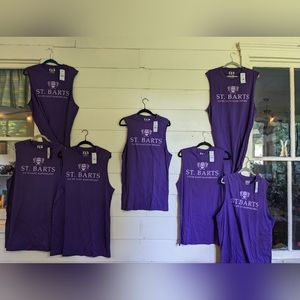 2 NWT Purple St. Barts Oversized Muscle T-Shirt Dresses-1 M and 1L left